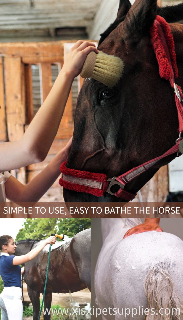Factory Wholesale Custom Logo Horse Care Products Wooden Horse Cleaning Brush